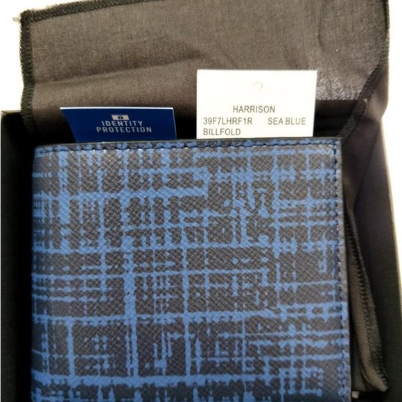 Michael Kors Harrison Crosshatch Leather Rfid Billfold Wallet - Picture 7 of 9